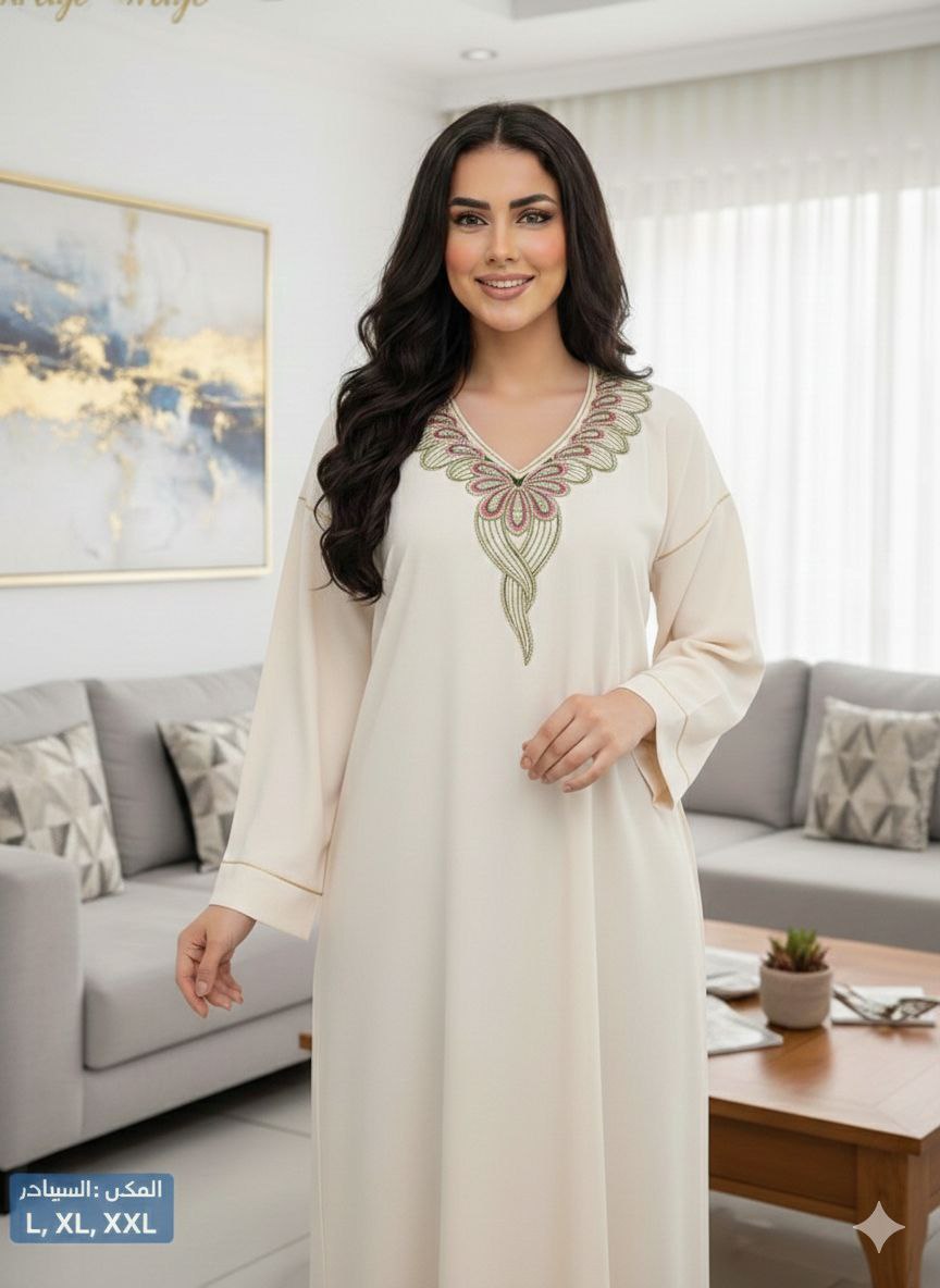 Kaftan Mariam – Élégance Brodée & Confort Absolu